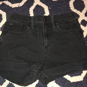 madewell black denim shorts